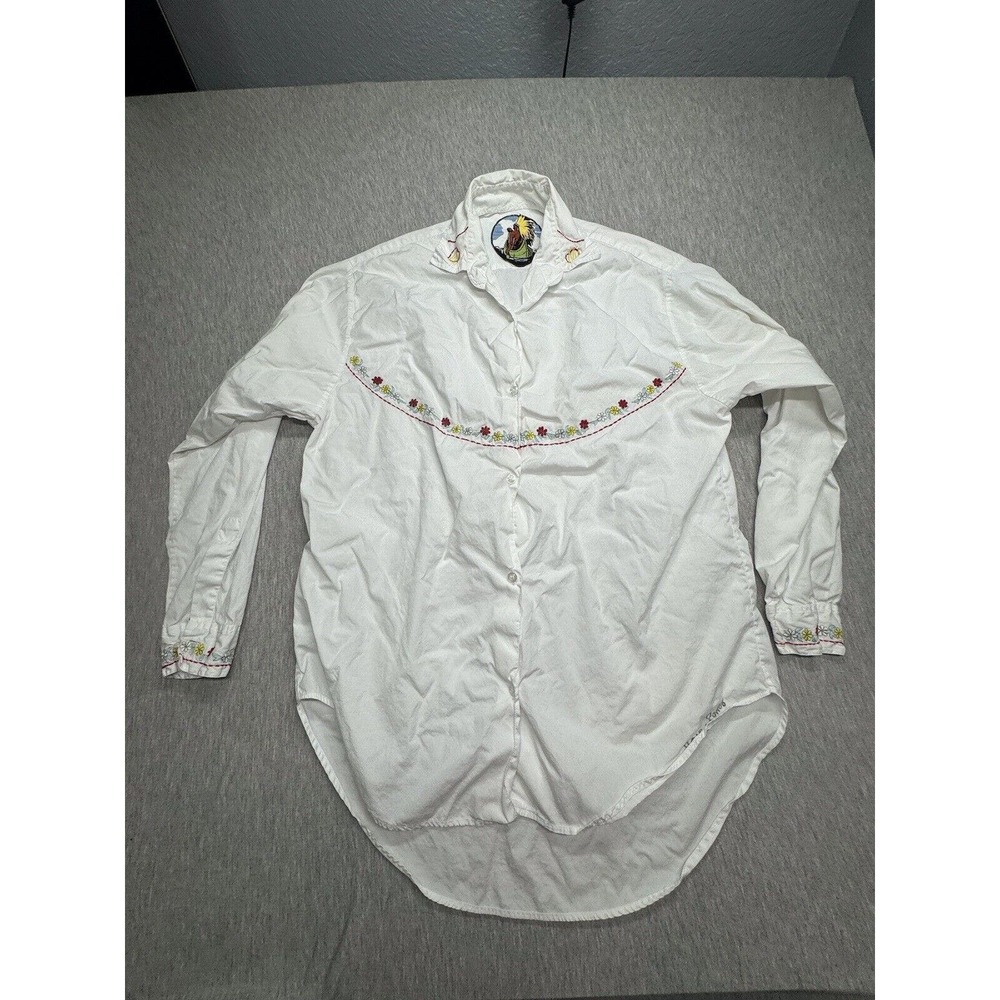 Vintage Native American Womens‎ Embroidered “Flower Power” Shirt Size M
